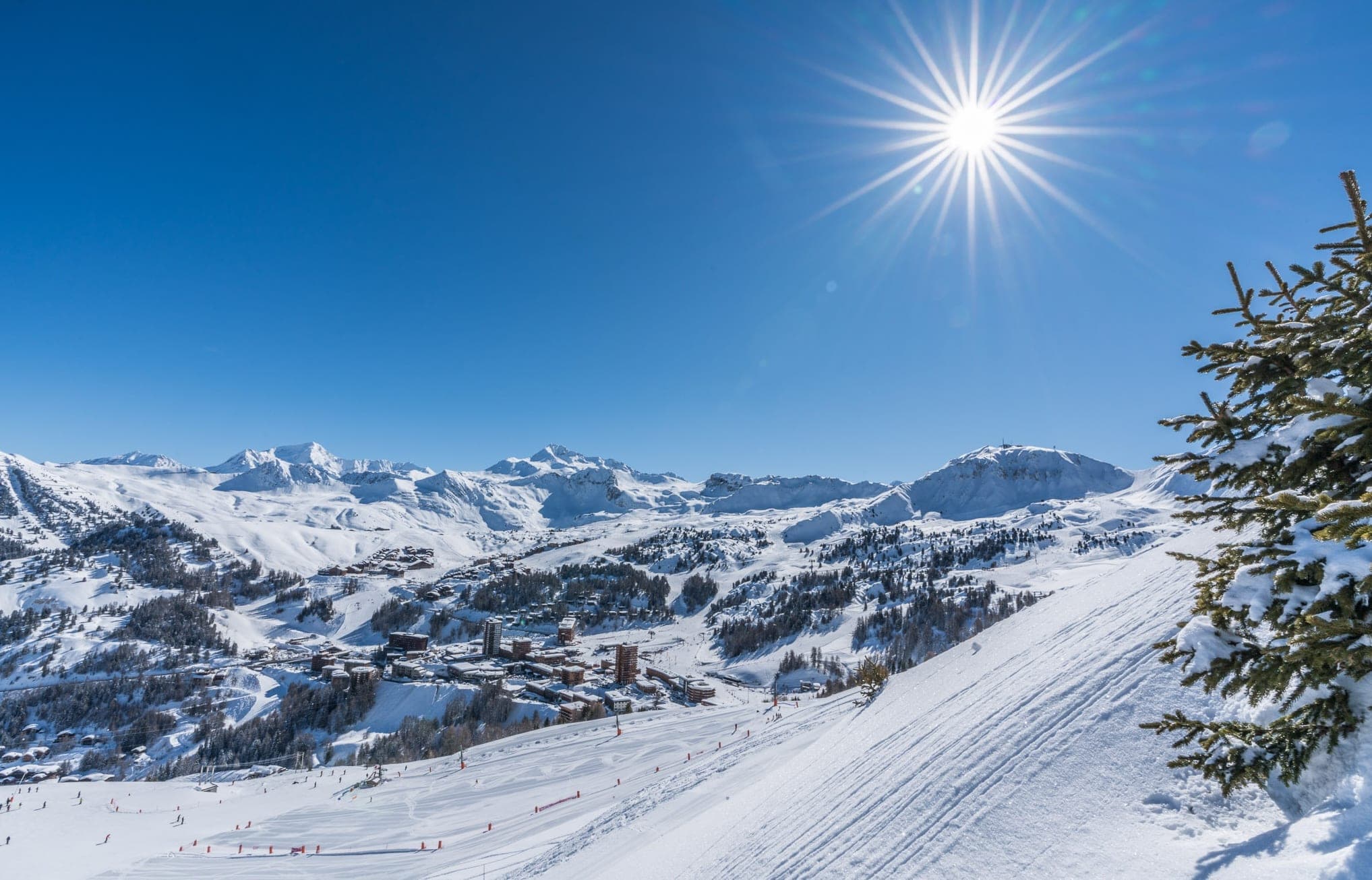 Paysage enneigé à La Plagne